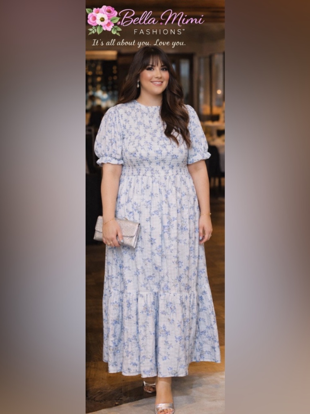 New Sugarlips Floral Puff Sleeve Maxi Dress size 2X 🌹🌸🌺 BC BAG 03 - Picture 1 of 8